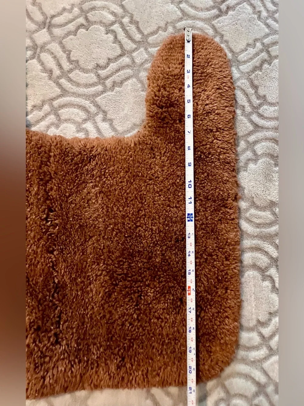 Brown Contour Toilet Rug Bath Mat 19x21 Plush Bathroom Rug